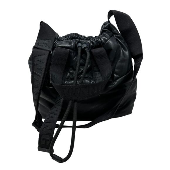 Alexander Wang x H&M Black Leather Drawstring Shoulder Bucket Bag Womens Unisex - Picture 1 of 9